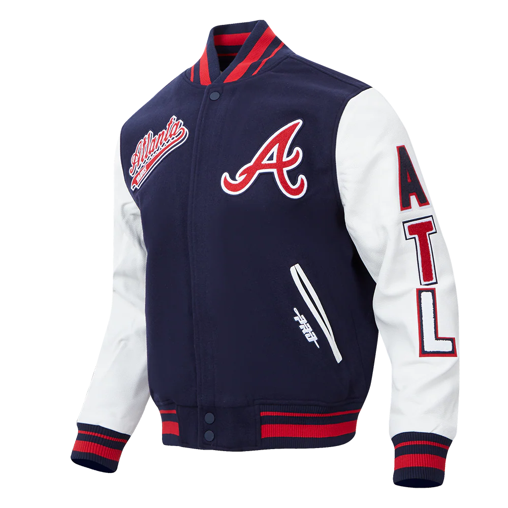 MLB ATLANTA BRAVES SCRIPT TAIL MEN'S RIB WOOL VARSITY (MIDNIGHT NAVY/RED/MIDNIGHT NAVY) - Image 2