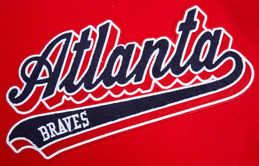 MLB ATLANTA BRAVES SCRIPT TAIL MEN'S RIB WOOL VARSITY (RED/WHITE/MIDNIGHT NAVY) - Image 5