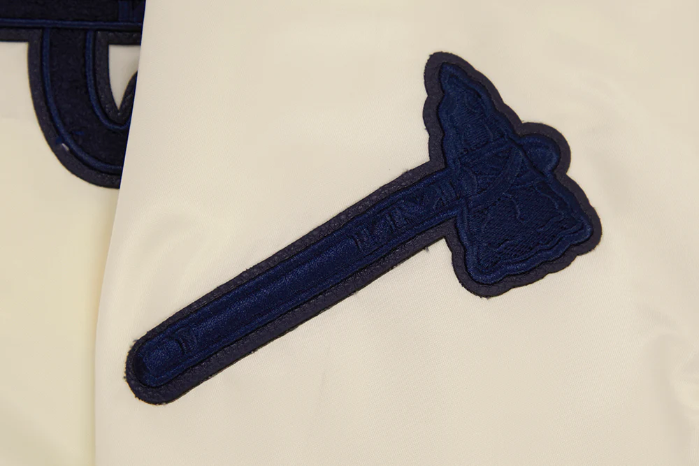 MLB ATLANTA BRAVES TRIPLE TONAL SATIN JACKET (EGGSHELL) - Image 8