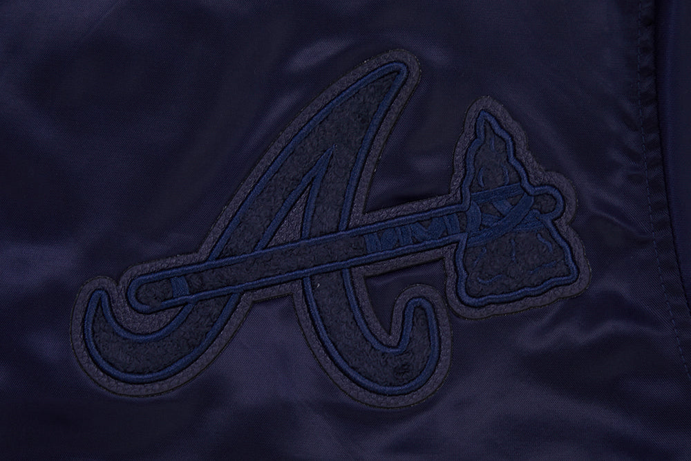MLB ATLANTA BRAVES TRIPLE TONAL SATIN JACKET (MIDNIGHT NAVY) - Image 6