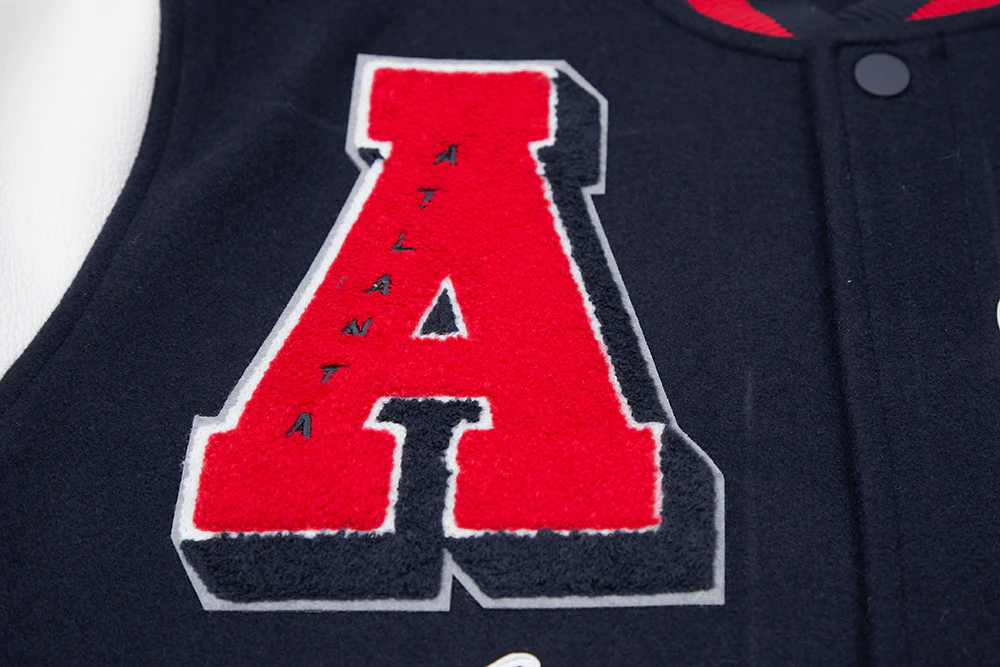 MLB ATLANTA BRAVES MASHUP MEN'S RIB WOOL VARSITY JACKET (MIDNIGHT NAVY/RED/MIDNIGHT NAVY) - Image 6