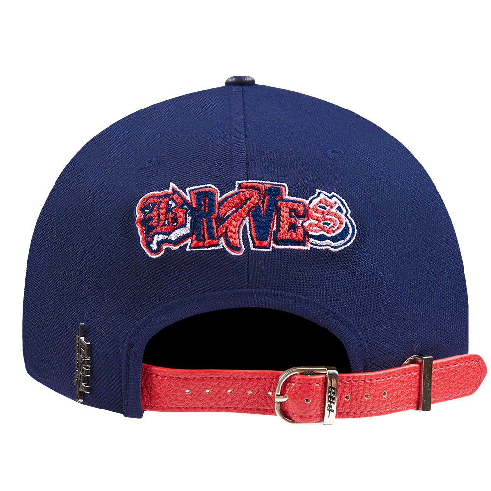 MLB ATLANTA BRAVES CITY RANSOM LEATHER PINCH FRONT STRAPBACK (MIDNIGHT NAVY) - Image 4
