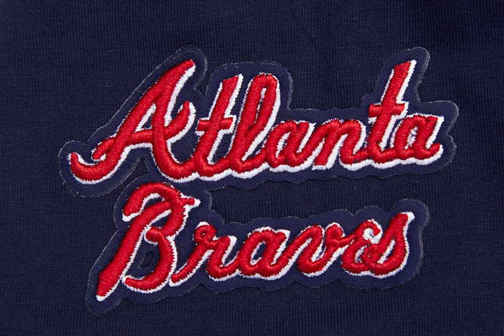 MLB ATLANTA BRAVES SCRIPT TAIL WOMEN'S SINGLE JERSEY BOXY TOP (MIDNIGHT NAVY) - Image 7