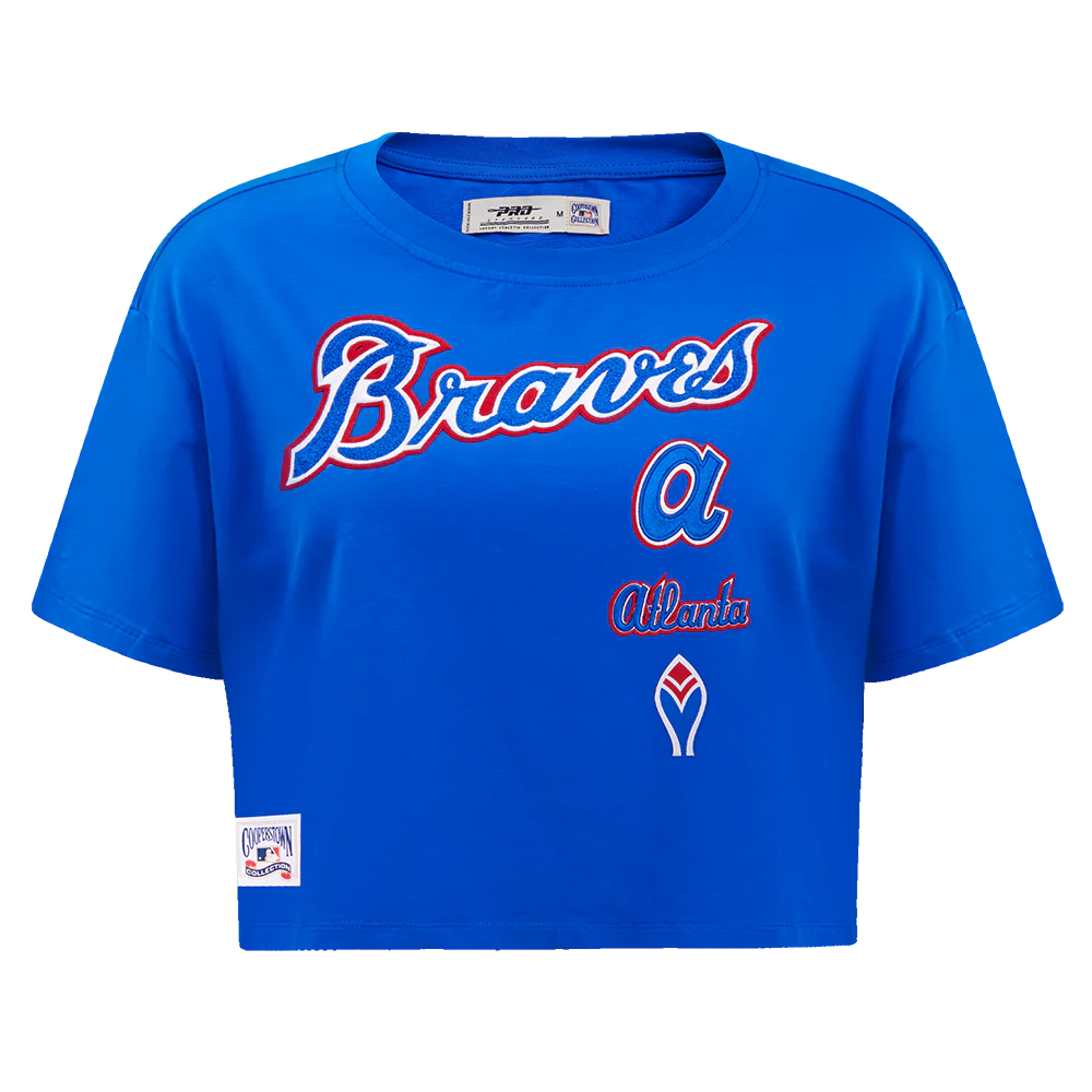 MLB ATLANTA BRAVES RETRO CLASSIC WOMEN'S BOXY TOP (ROYAL BLUE)