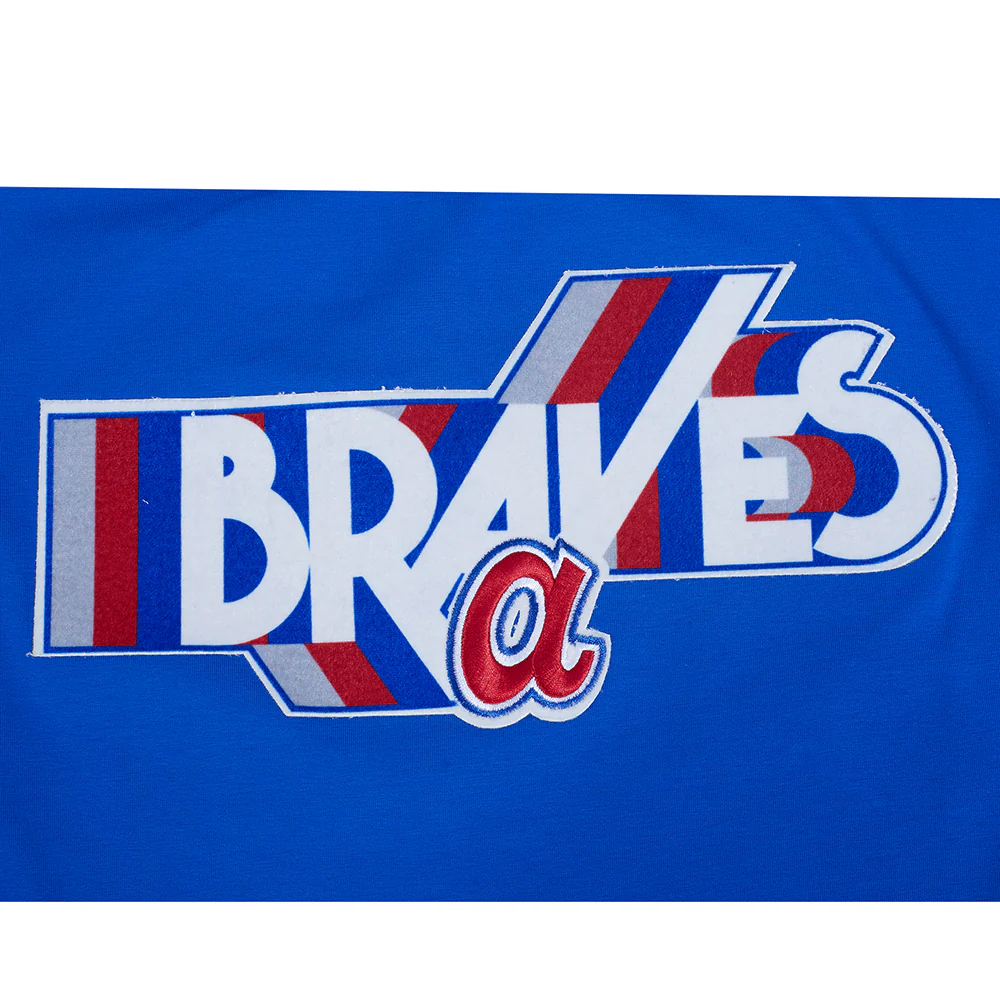 MLB ATLANTA BRAVES RETRO ELEVATION WOMEN'S SINGLE JERSEY BOXY TOP (ROYAL BLUE) - Image 6