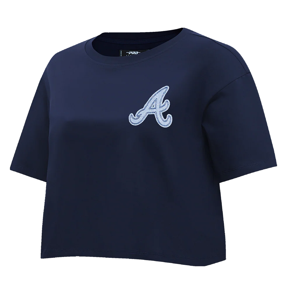 MLB ATLANTA BRAVES VARSITY BLUES WOMEN'S BOXY TOP (MIDNIGHT NAVY) - Image 2