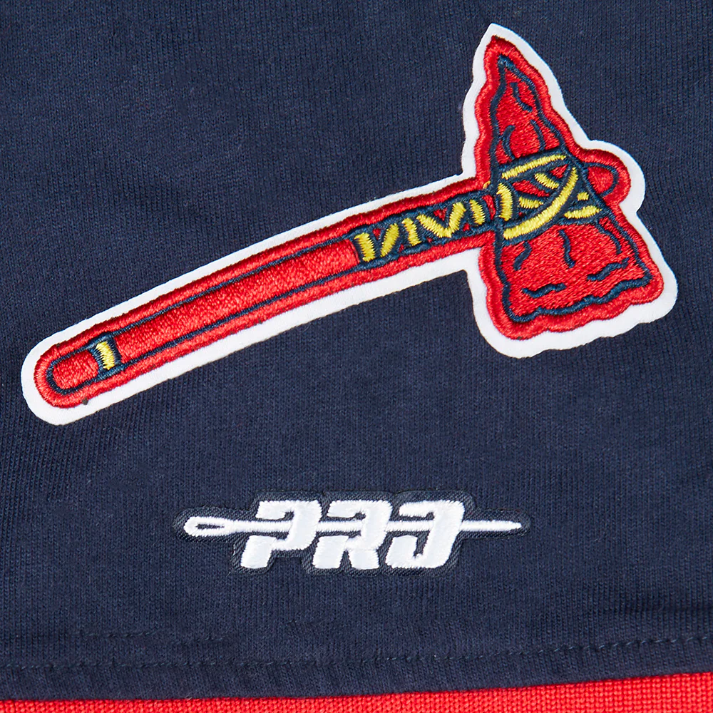 MLB ATLANTA BRAVES CLASSIC BIG BOYS SHORT SLEEVE STRIPED RIB TOP (MIDNIGHT NAVY/RED) - Image 4