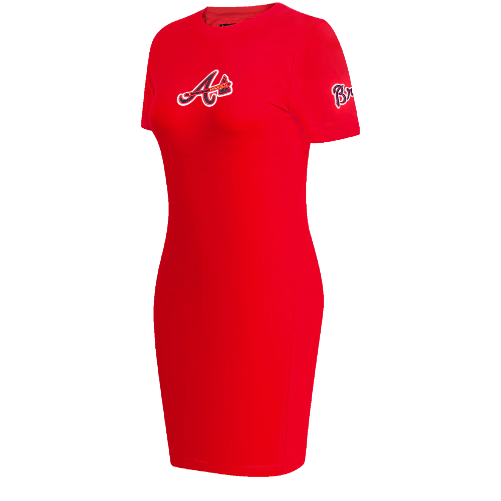 MLB ATLANTA BRAVES CLASSIC WOMEN'S BODYCON DRESS (RED) - Image 2