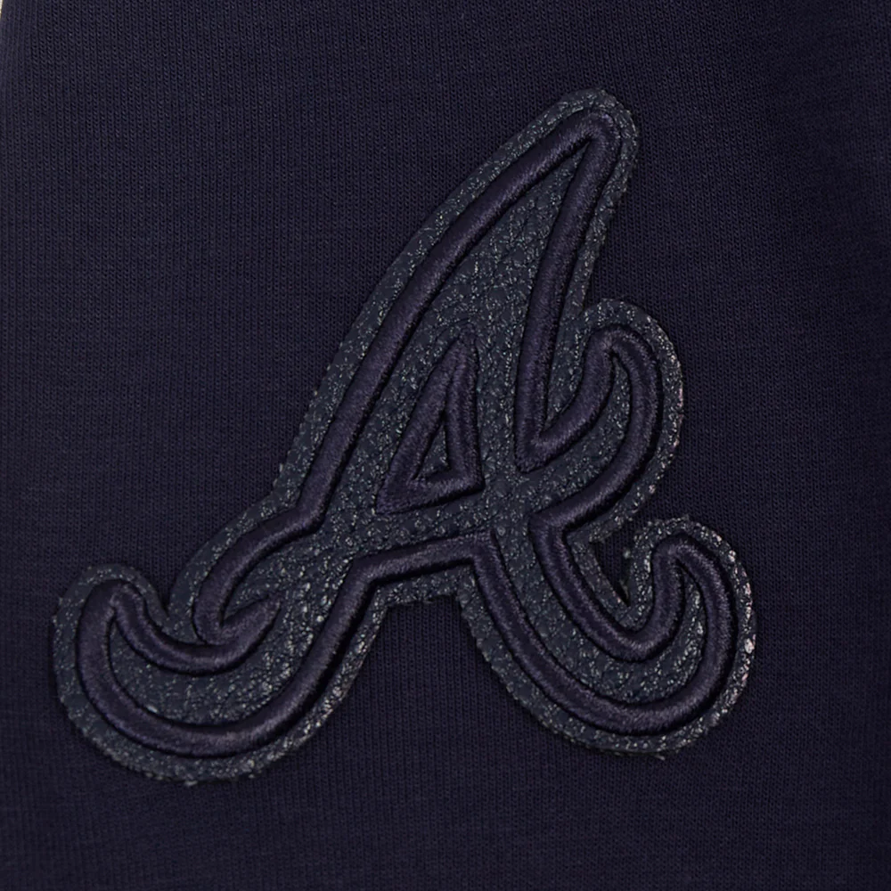 MLB ATLANTA BRAVES TRIPLE TONAL WOMEN'S DOUBLE KNIT FULL ZIP HOODIE (MIDNIGHT NAVY) - Image 6