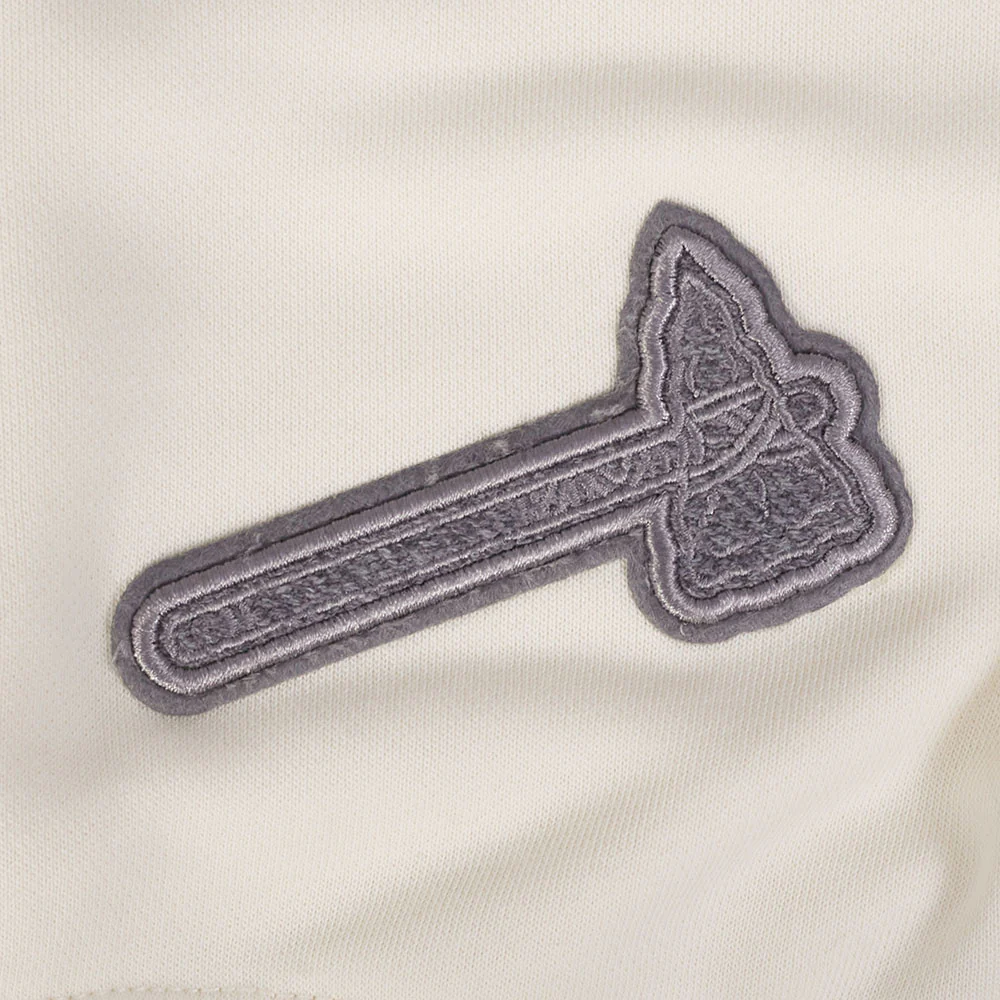 MLB ATLANTA BRAVES REVERSE FRENCH TERRY WOMEN'S FLEECE CREWNECK (EGGSHELL) - Image 8