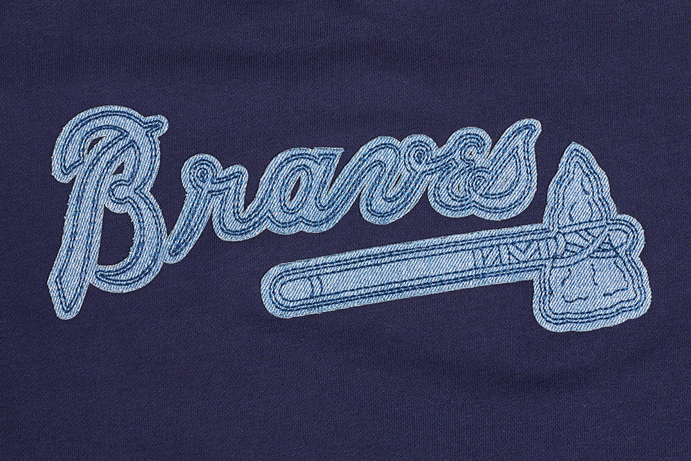 MLB ATLANTA BRAVES VARSITY BLUES WOMEN'S CREWNECK (MIDNIGHT NAVY) - Image 6