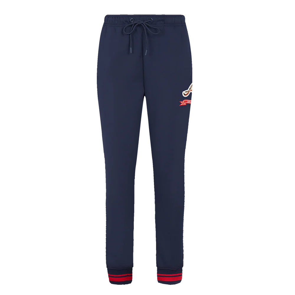 MLB ATLANTA BRAVES PRO PREP W RIB FLEECE WOMEN'S SWEATPANT (MIDNIGHT NAVY/RED/MIDNIGHT NAVY) - Image 2