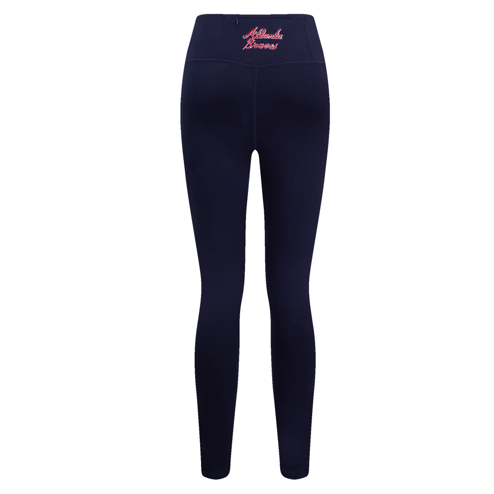 MLB ATLANTA BRAVES SCRIPT TAIL WOMEN'S HIGH WAIST JERSEY LEGGING (MIDNIGHT NAVY) - Image 3