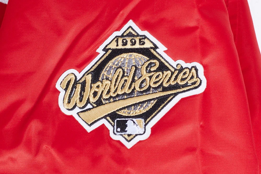 MLB ATLANTA BRAVES CLASSIC WOMEN'S SATIN JACKET (RED) - Image 7