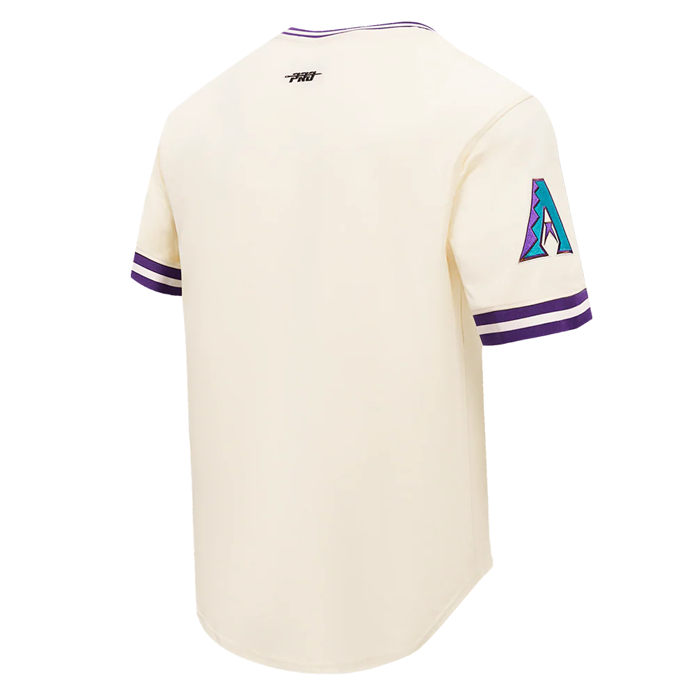 MLB ARIZONA DIAMONDBACKS RETRO CLASSIC MEN'S TOP (EGGSHELL/ PURPLE) - Image 4