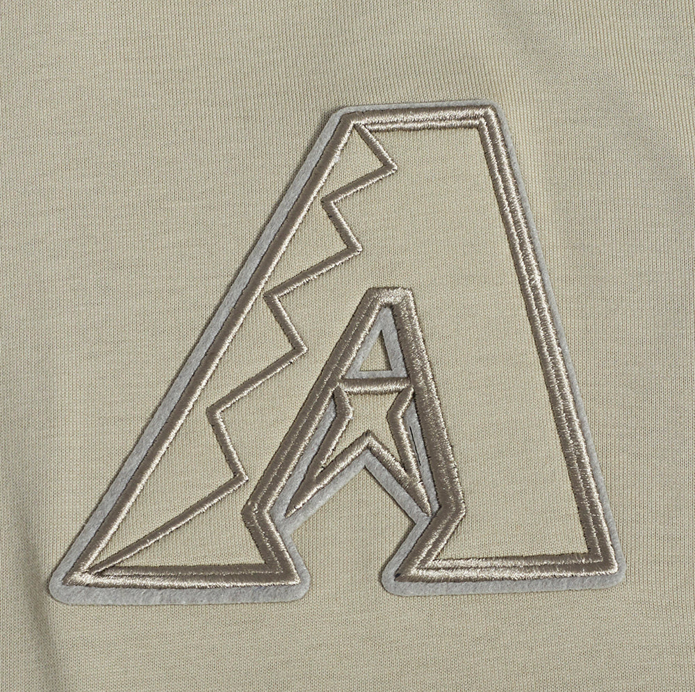 MLB ARIZONA DIAMONDBACKS NEUTRAL MEN'S COTTON JERSEY SHORT SLEEVE PULLOVER HOODIE (TAUPE) - Image 6