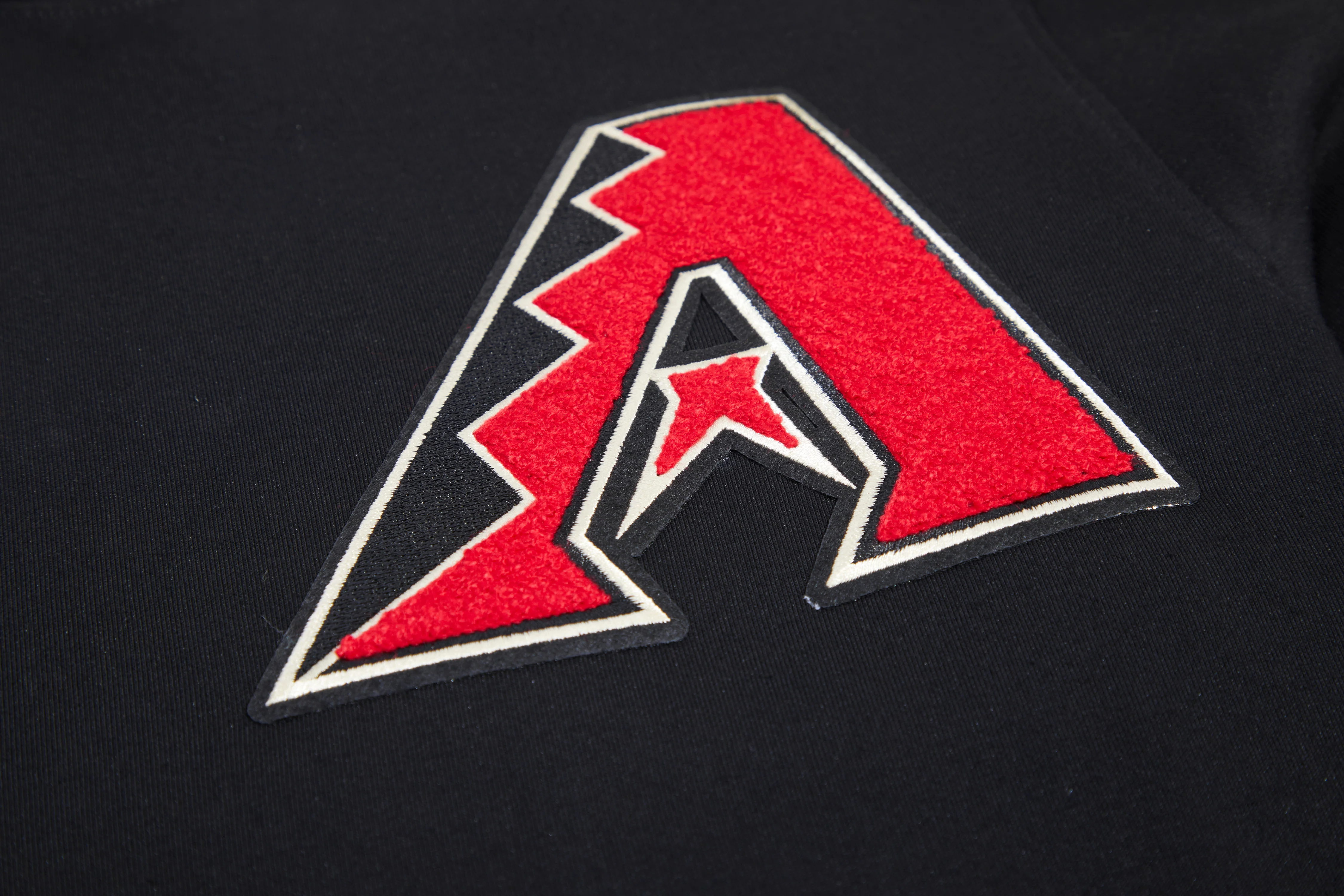 MLB ARIZONA DIAMONDBACKS CLASSIC CHENILLE MEN'S PULLOVER HOODIE (BLACK) - Image 6