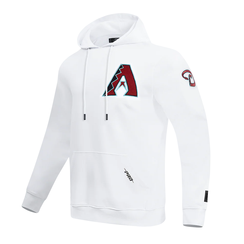 MLB ARIZONA DIAMONDBACKS CLASSIC CHENILLE MEN'S PULLOVER HOODIE (WHITE) - Image 2