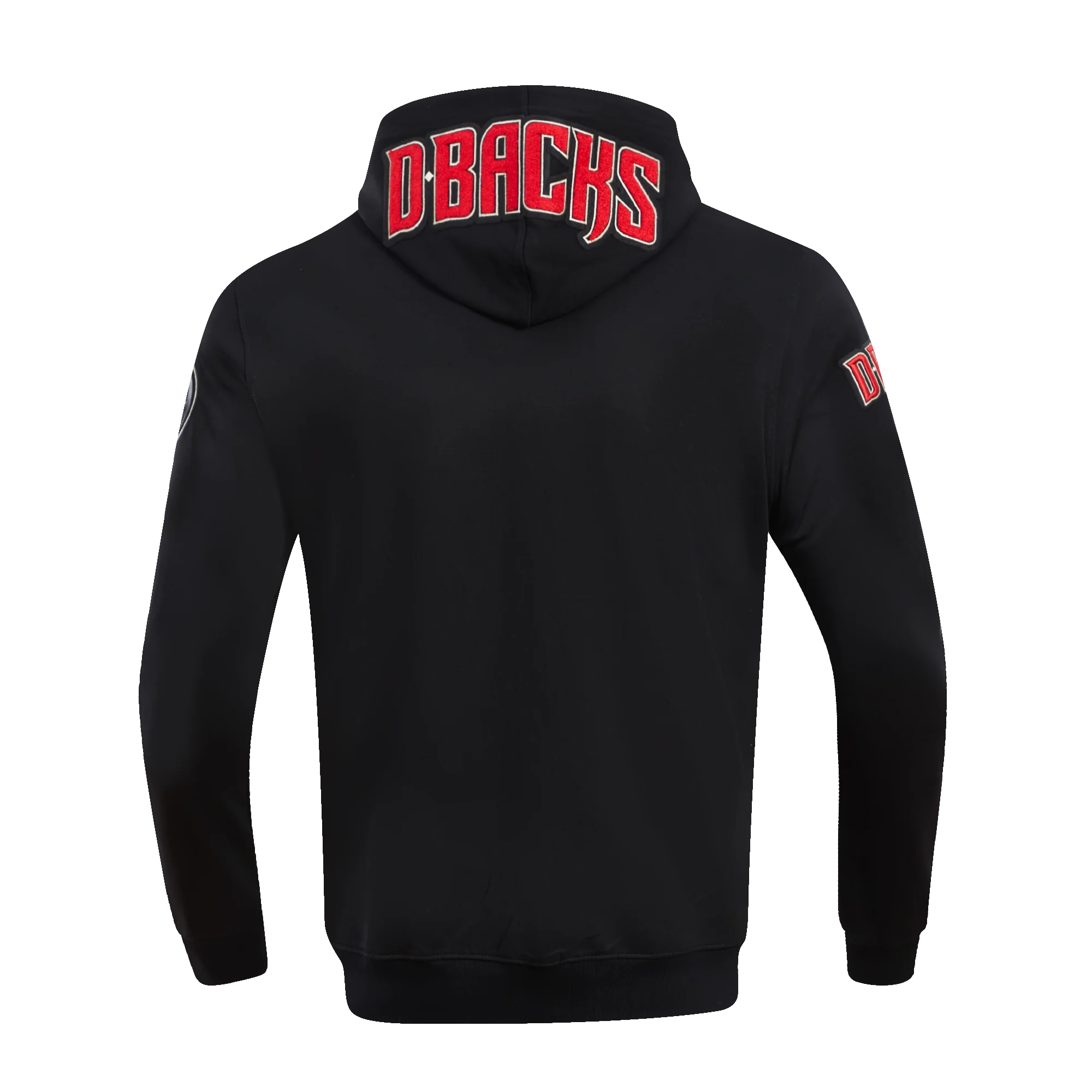 MLB ARIZONA DIAMONDBACKS CLASSIC CHENILLE MEN'S FULL ZIP PULLOVER HOODIE (BLACK) - Image 4
