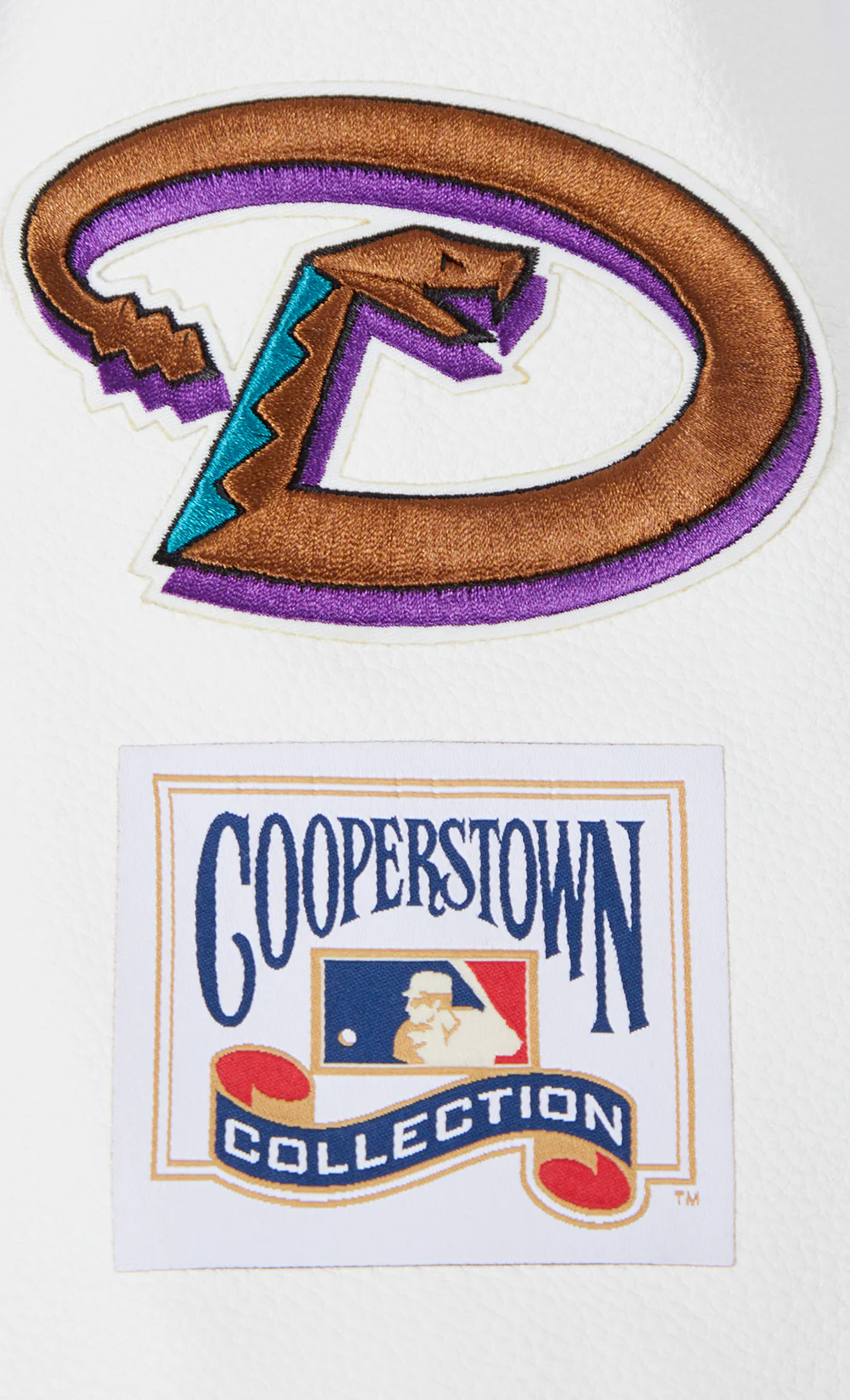 MLB ARIZONA DIAMONDBACKS RETRO CLASSIC MEN'S RIP WOOL VARSITY JACKET (BLACK/WHITE) - Image 9