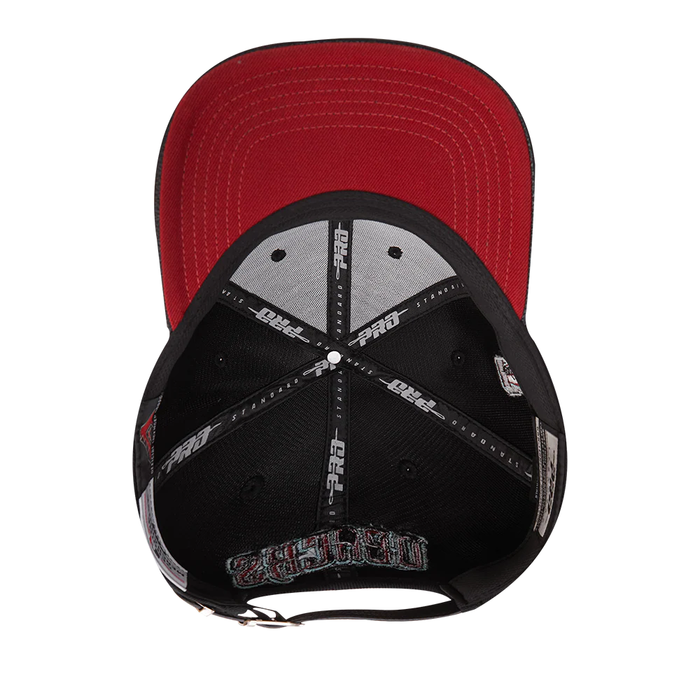 MLB ARIZONA DIAMONDBACKS MASHUP UNISEX WOOL LEATHER STRAPBACK HAT (BLACK) - Image 6