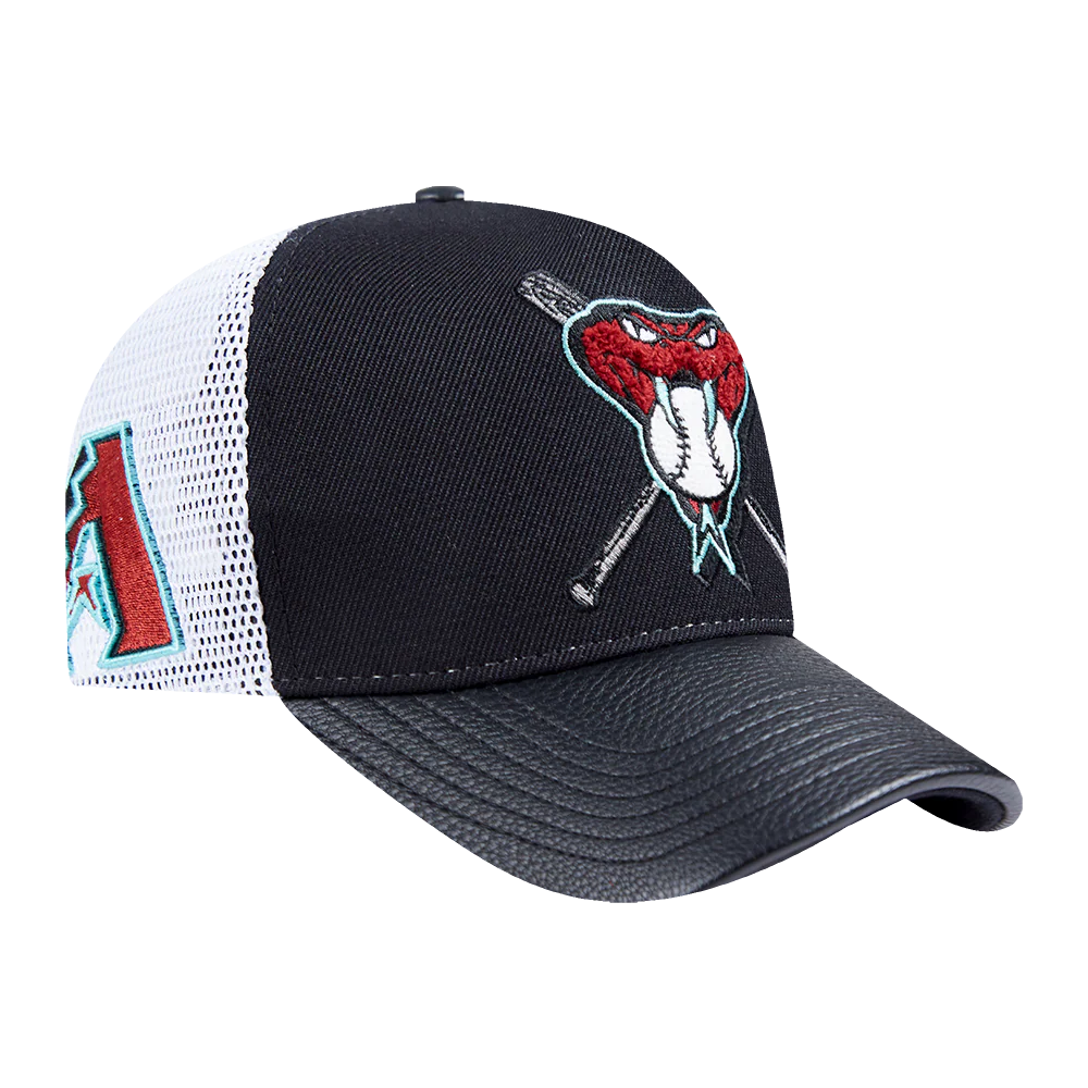 MLB ARIZONA DIAMONDBACKS MASHUP UNISEX STRAPBACK TRUCKER HAT (BLACK) - Image 5