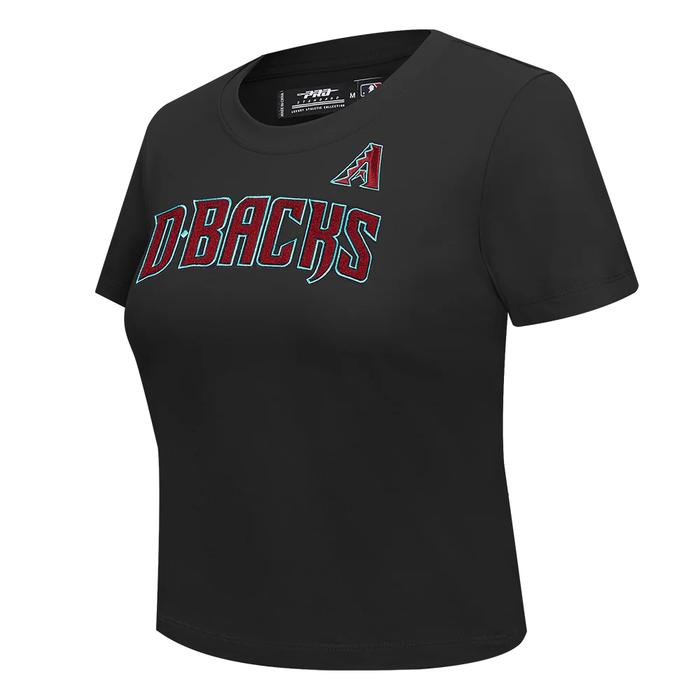 MLB ARIZONA DIAMONDBACKS CLASSIC SHORT SLEEVE WOMEN'S SLIM FIT TOP (BLACK) - Image 2