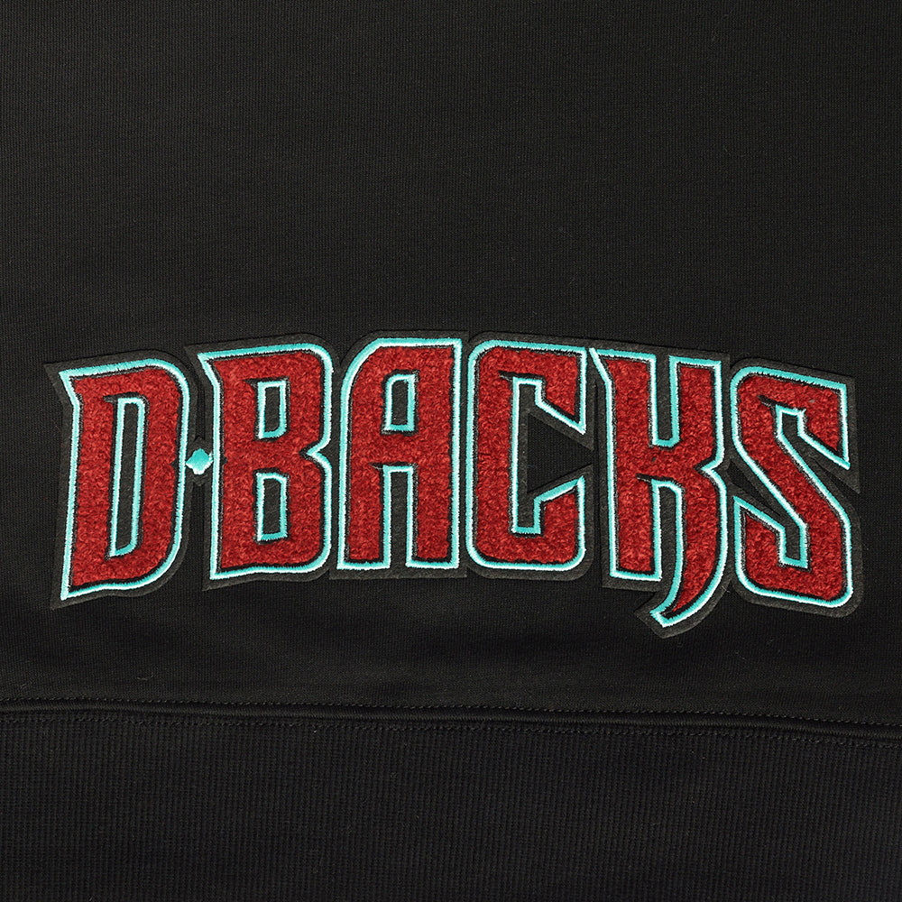 MLB ARIZONA DIAMONDBACKS CLASSIC WOMEN'S CROPPED FLEECE PULLOVER HOODIE (BLACK) - Image 7