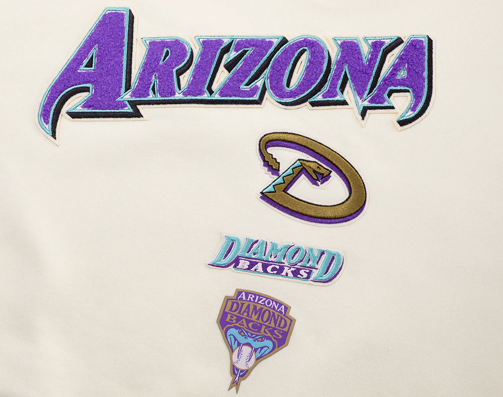 MLB ARIZONA DIAMONDBACKS RETRO CLASSIC WOMEN'S RIB CREWNECK (EGGSHELL/ PURPLE) - Image 5