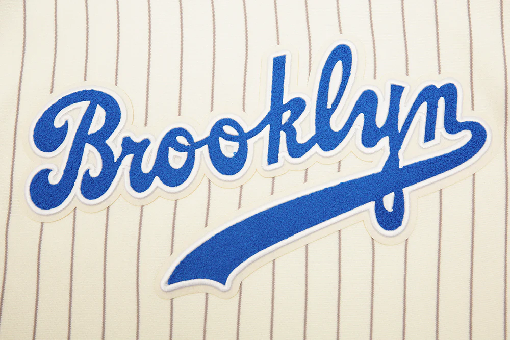 MLB BROOKLYN DODGERS PINSTRIPE RETRO CLASSIC RIB FLC PO HOODIE (EGGSHELL/ GREY) - Image 5