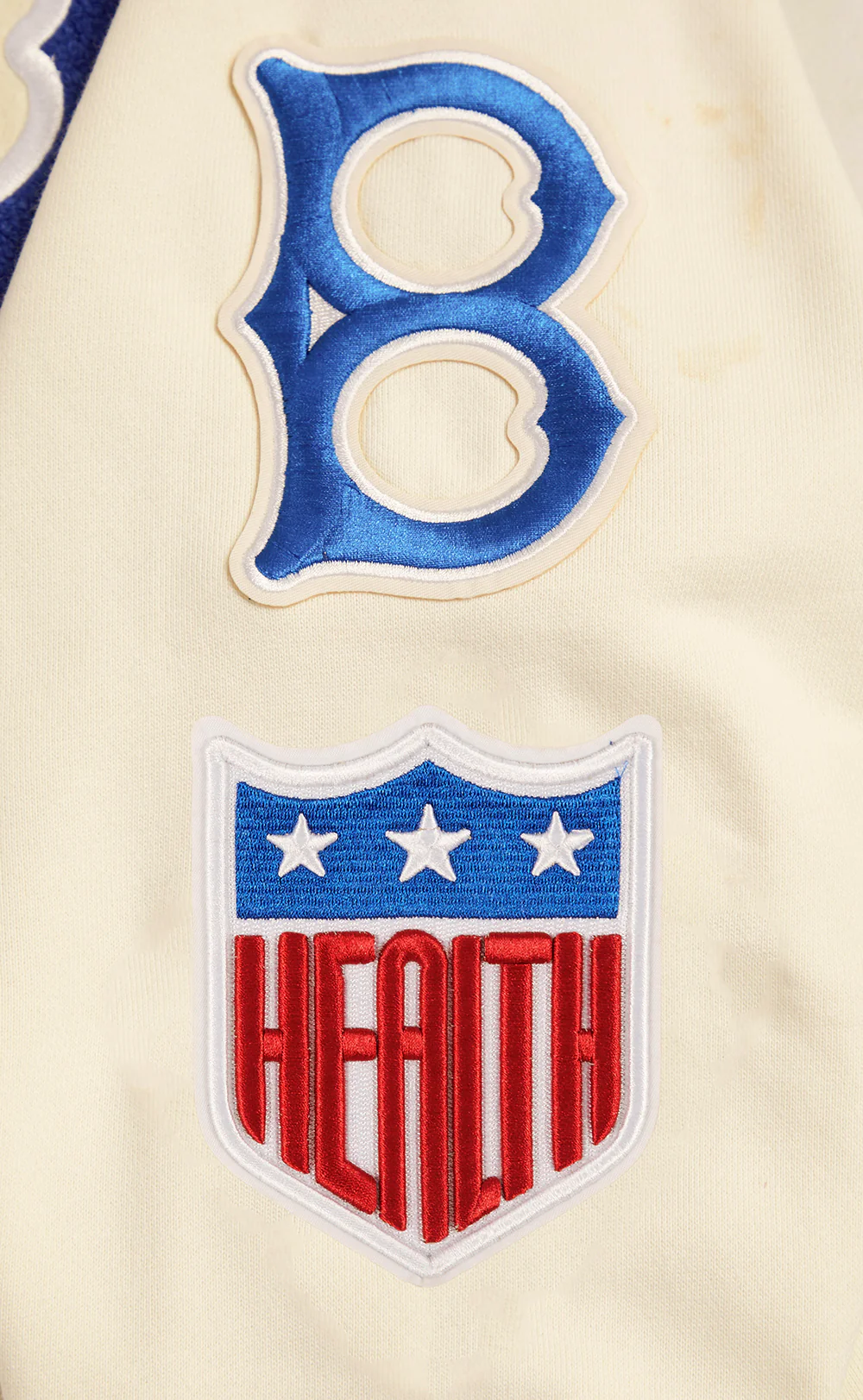 MLB BROOKLYN DODGERS RETRO CLASSIC MEN'S PULLOVER HOODIE (EGGSHELL/ ROYAL BLUE) - Image 7