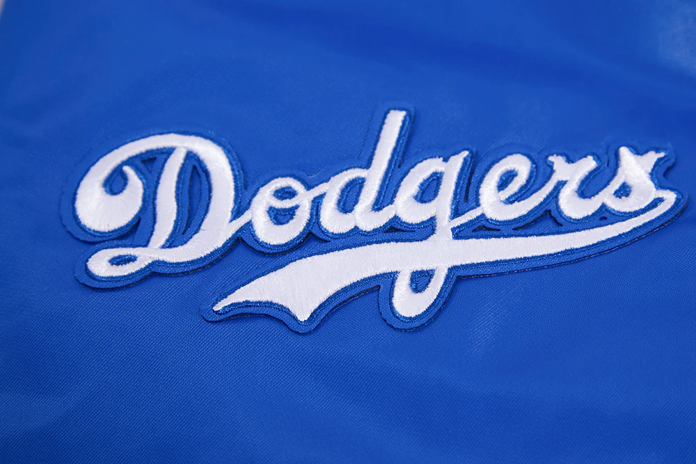 MLB BROOKLYN DODGERS RETRO CLASSIC MEN'S RIB SATIN JACKET (ROYAL BLUE) - Image 11