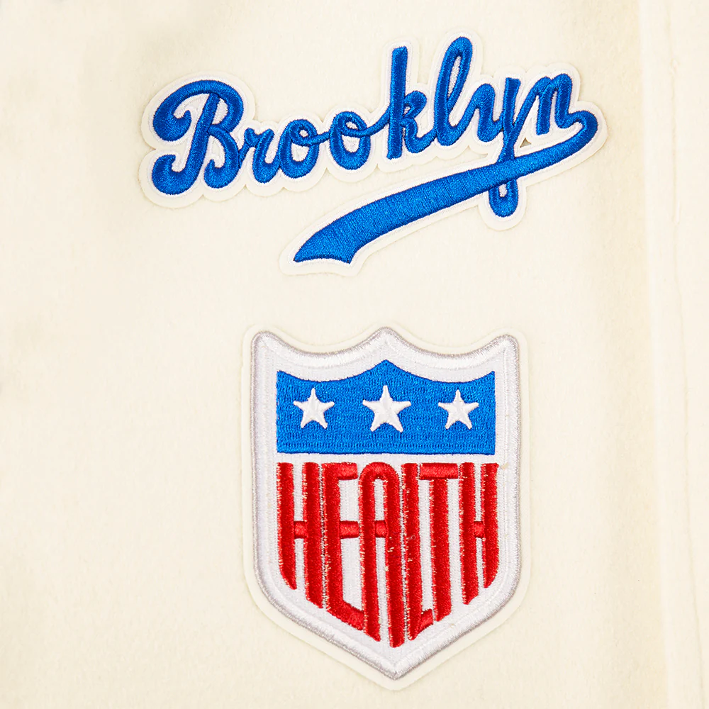 MLB BROOKLYN DODGERS RETRO CLASSIC BIG BOYS RIB WOOL VARSITY JACKET (EGGSHELL/ROYAL BLUE) - Image 9