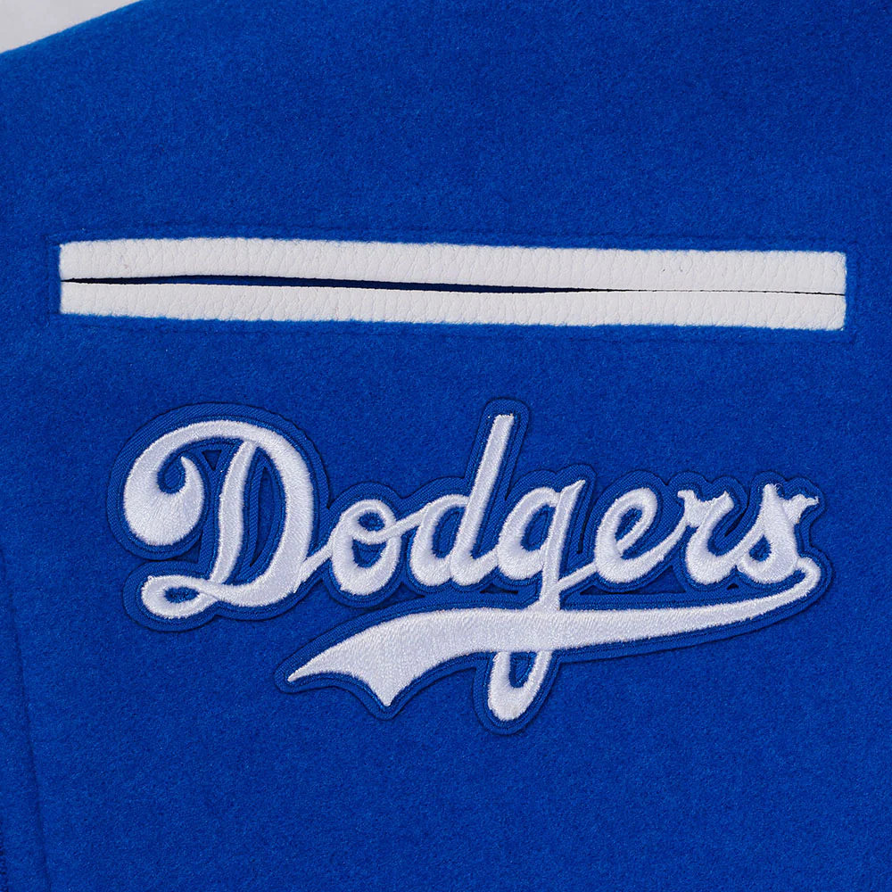 MLB BROOKLYN DODGERS RETRO CLASSIC WOMEN'S RIB WOOL VARSITY JACKET (ROYAL BLUE/WHITE) - Image 7