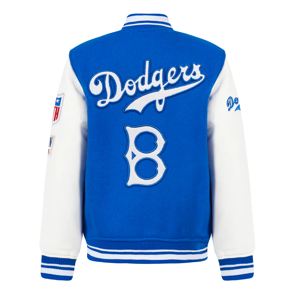 MLB BROOKLYN DODGERS RETRO CLASSIC LITTLE BOYS RIB WOOL VARSITY JACKET (ROYAL BLUE/WHITE) - Image 3