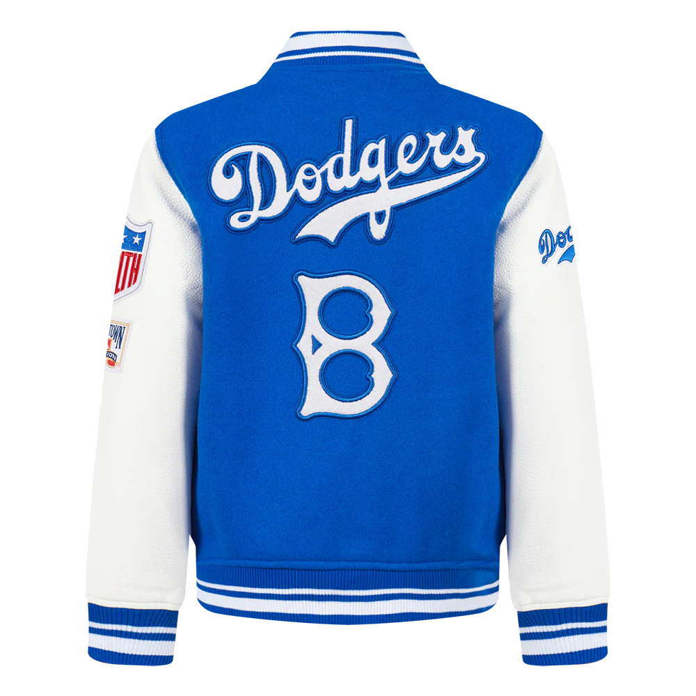 MLB BROOKLYN DODGERS RETRO CLASSIC TODDLER BOYS RIB WOOL VARSITY JACKET (ROYAL BLUE/WHITE) - Image 3