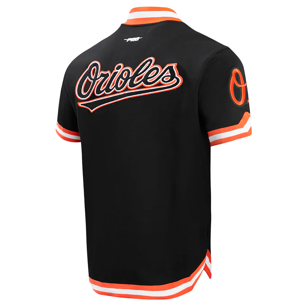 MLB BALTIMORE ORIOLES CLASSIC MEN'S WARM UP JACKET (BLACK/ORANGE) - Image 3
