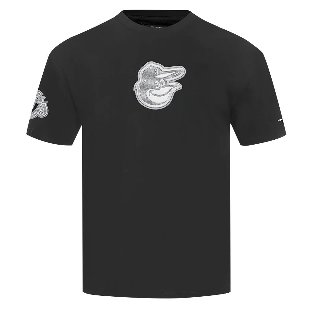 MLB BALTIMORE ORIOLES REVERSE FRENCH TERRY MEN'S DROP SHOULDER TEE (BLACK) - Image 5