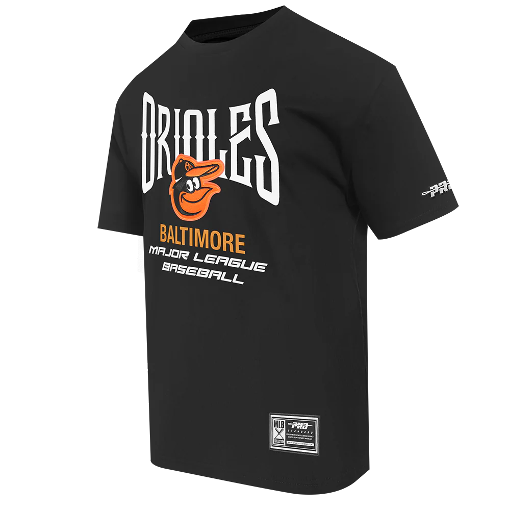 MLB BALTIMORE ORIOLES CITY TOUR 2.0 MEN'S COTTON JERSEY DROP SHOULDER TOP (BLACK) - Image 2