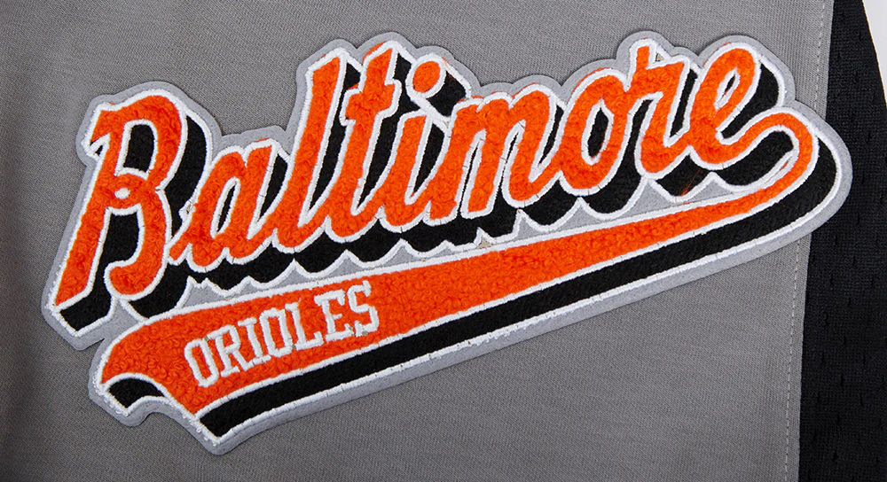 MLB BALTIMORE ORIOLES SCRIPT TAIL MEN'S DOUBLE KNIT 2.0 SHORT (GRAY/BLACK) - Image 5
