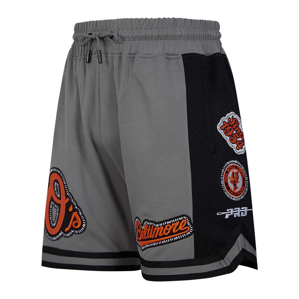 MLB BALTIMEN'SORE ORIOLES DIY PICK STITCH MEN'S DOUBLE KNIT 2.0 SHORT (GRAY/BLACK) - Image 4