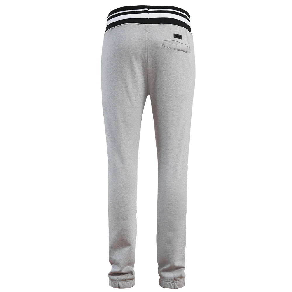 MLB BALTIMORE ORIOLES SCRIPT TAIL MEN'S RIB FLEECE SWEATPANT (HEATHER GRAY/BLACK) - Image 3