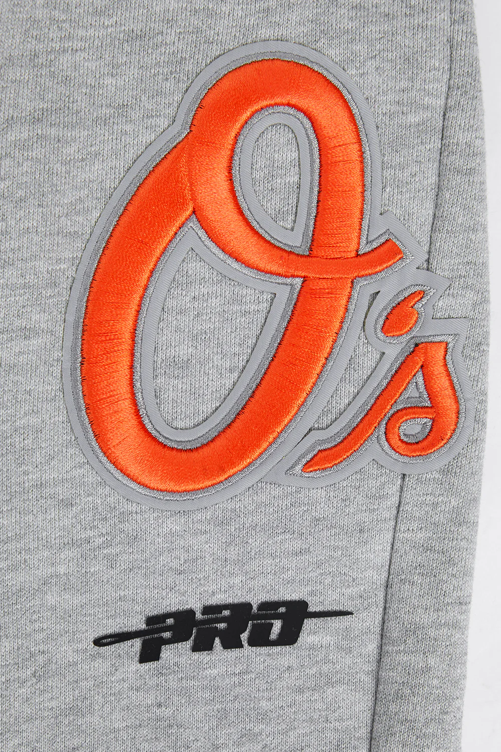 MLB BALTIMORE ORIOLES SCRIPT TAIL MEN'S RIB FLEECE SWEATPANT (HEATHER GRAY/BLACK) - Image 6