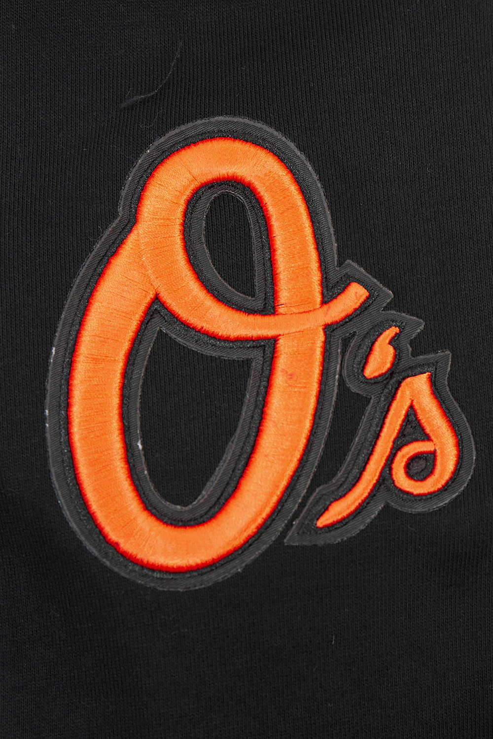 MLB BALTIMORE ORIOLES SCRIPT TAIL MEN'S RIB FLEECE PULLOVER HOODIE (BLACK/ORANGE) - Image 7