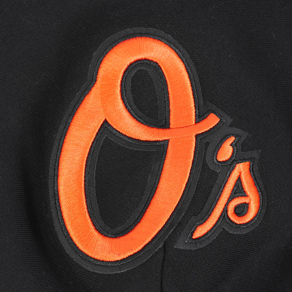 MLB BALTIMORE ORIOLES WINGSPAN MEN'S DROP SHOULDER FLEECE PULLOVER HOODIE (BLACK) - Image 7