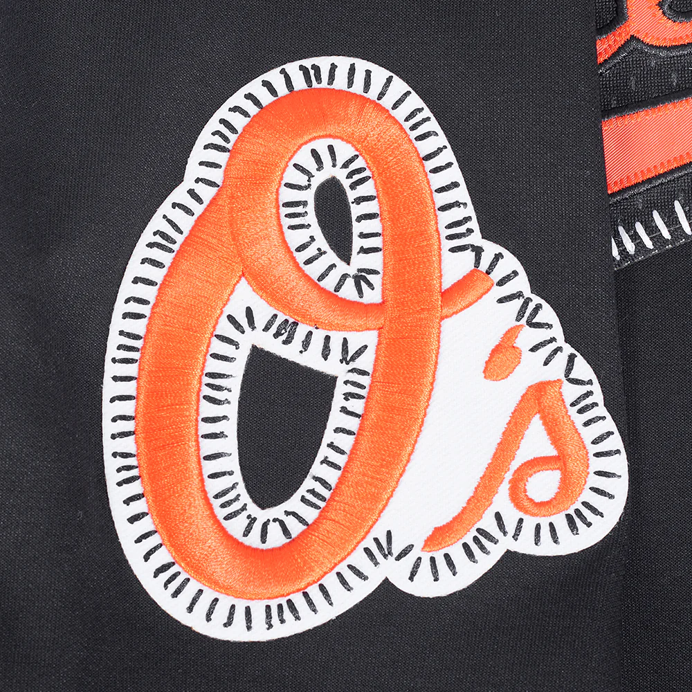 MLB BALTIMORE ORIOLES DIY PICK STITCH MEN'S DOUBLE KNIT PULLOVER HOODIE (BLACK) - Image 10