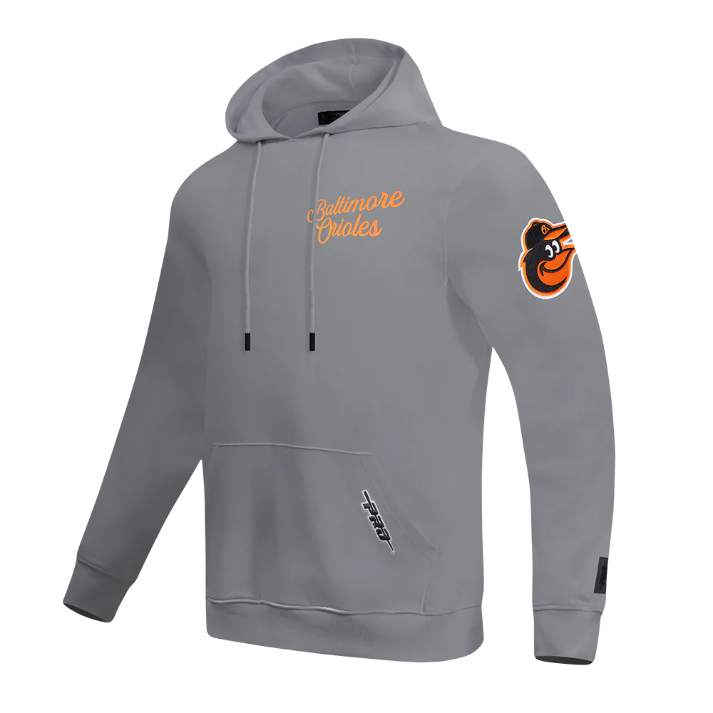 MLB BALTIMORE ORIOLES SOUVENIR MEN'S FLEECE PULLOVER HOODIE (GRAY) - Image 2