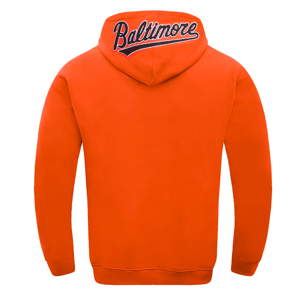 MLB BALTIMORE ORIOLES CLASSIC CHENILLE MEN'S PULLOVER HOODIE (ORANGE) - Image 3