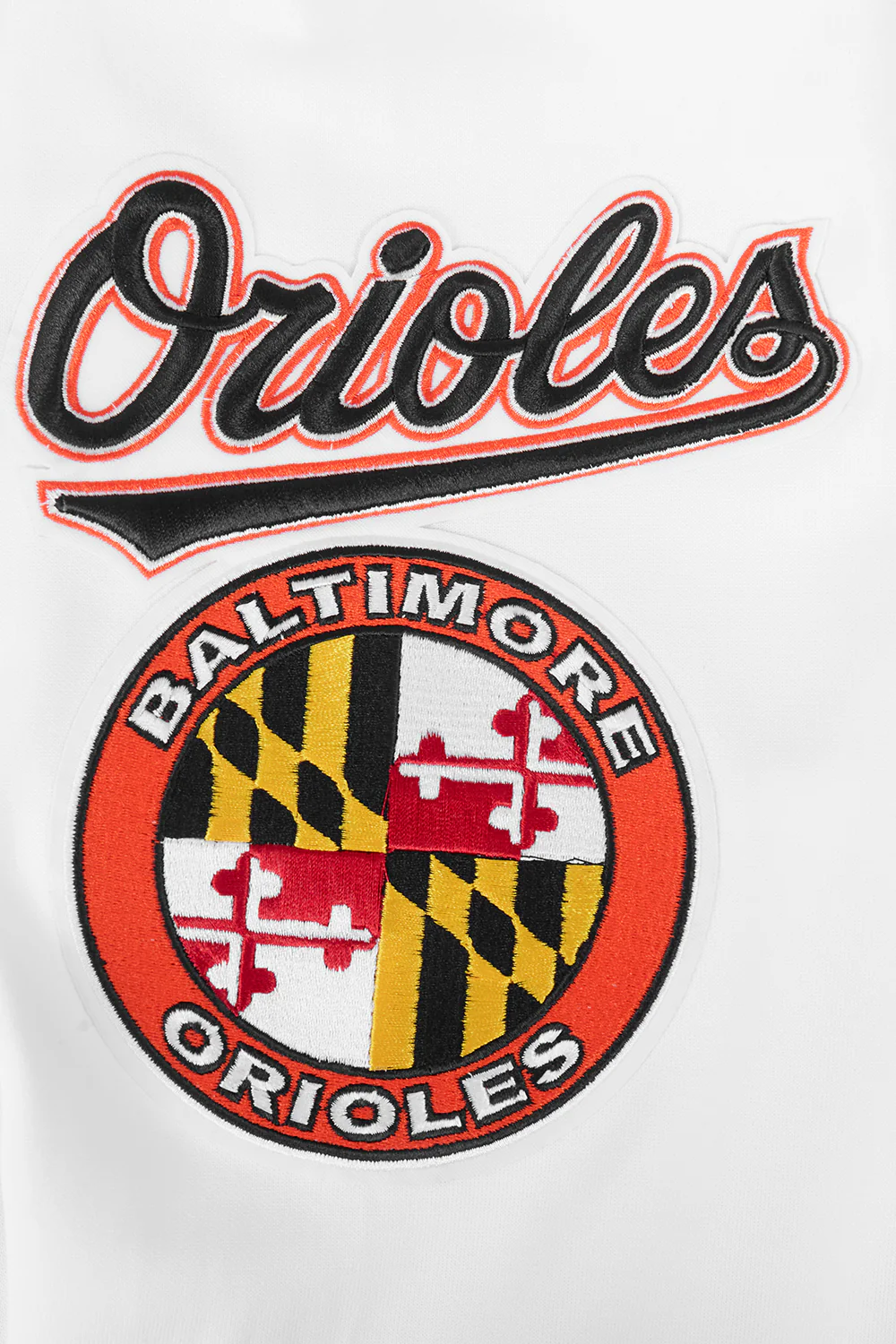 MLB BALTIMORE ORIOLES CLASSIC CHENILLE MEN'S PULLOVER HOODIE (WHITE) - Image 6