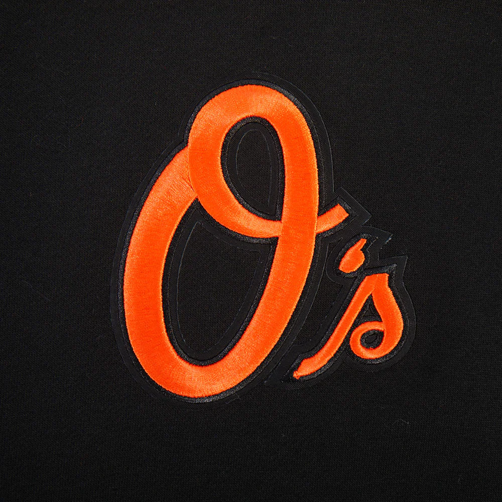 MLB BALTIMORE ORIOLES LIVING LARGE MEN'S DROP SHOULDER FLC PO HOODIE (BLACK) - Image 5